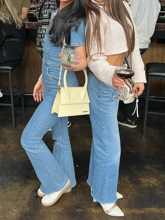 Free People We The Free Jayde Flare Jumpsuit in Sunburst Blue - Picture 2 of 3